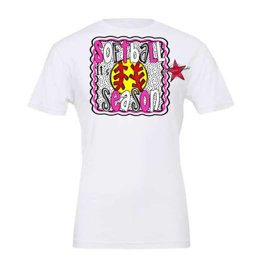 It's Softball Season Dot Design-Pink