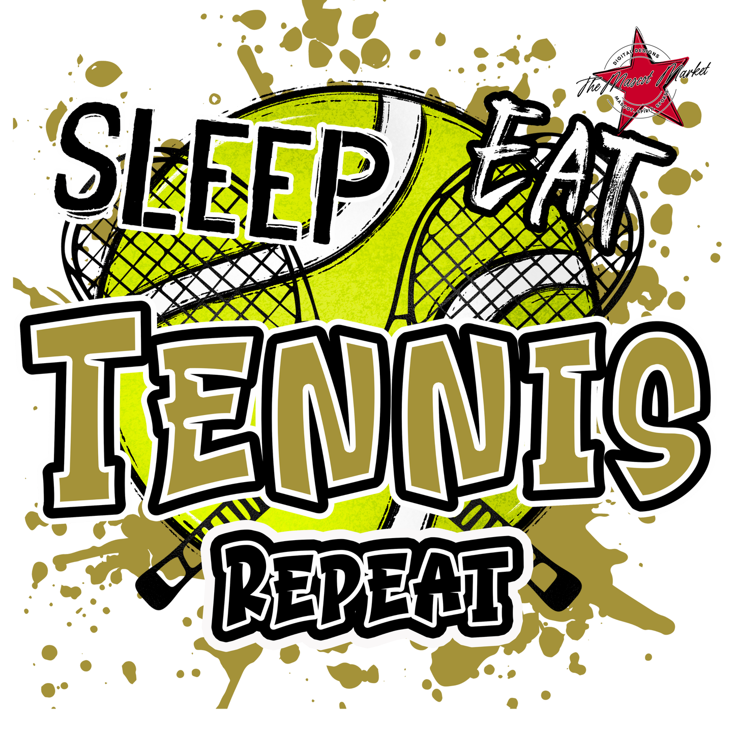 Eat Sleep Tennis Repeat-Gold