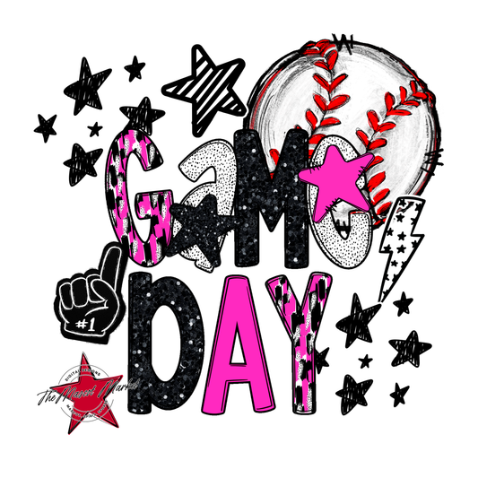 Baseball Game Day Scrape-Pink