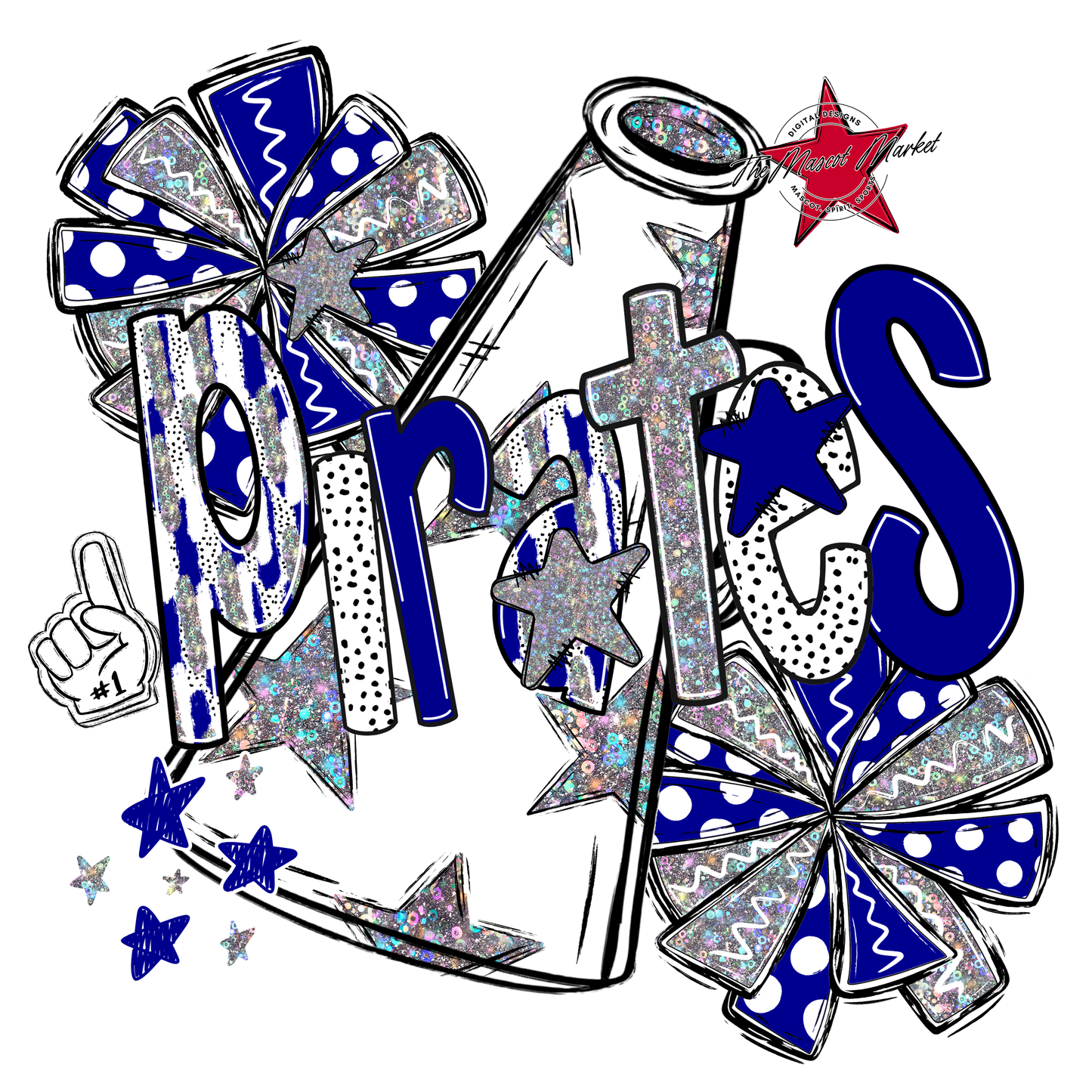 Pirates Cheer Megaphone Scrape-Blue