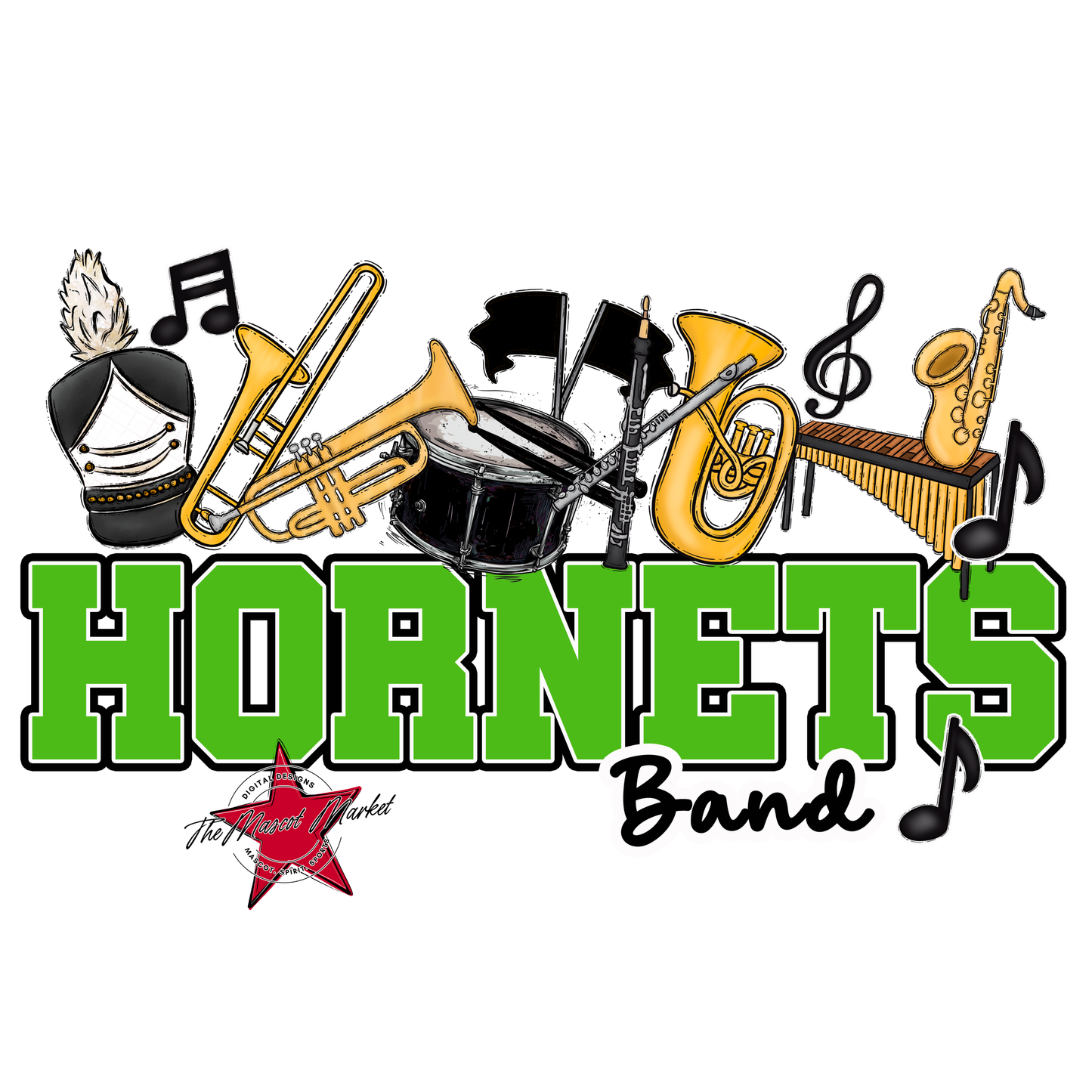 Hornets Varsity Band-Bright Green