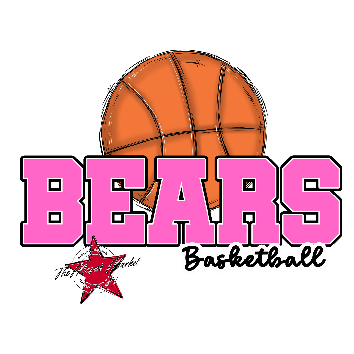 Bears Varsity Basketball Design-Baby Pink