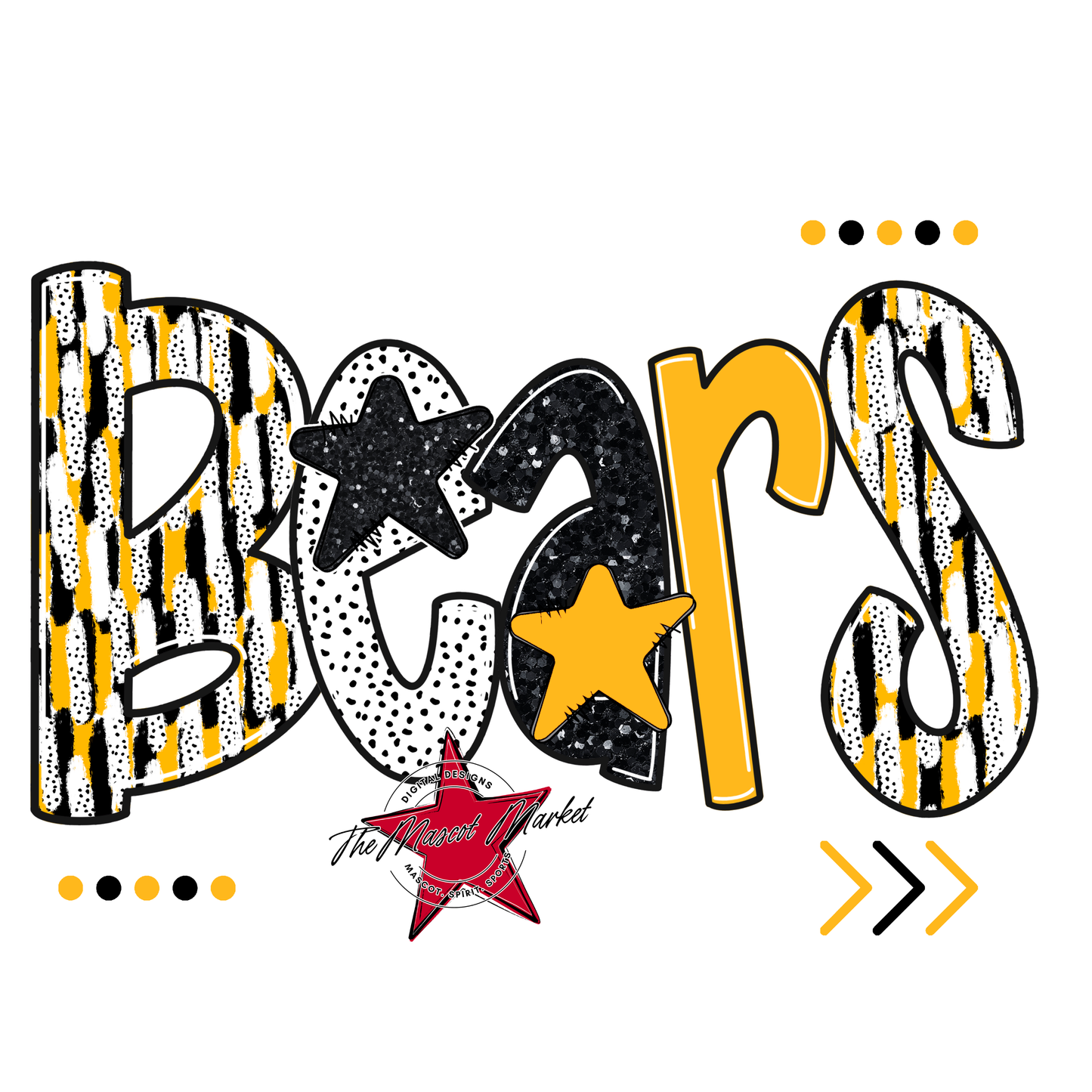 Bears Brushstroke Alpha Design-Yellow