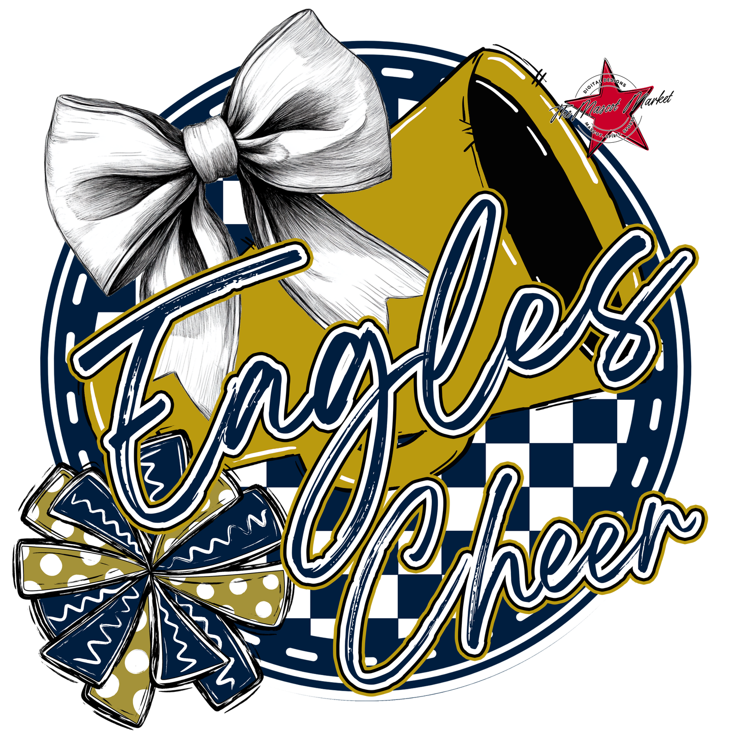 Eagles Circle Cheer Design-Navy-Gold