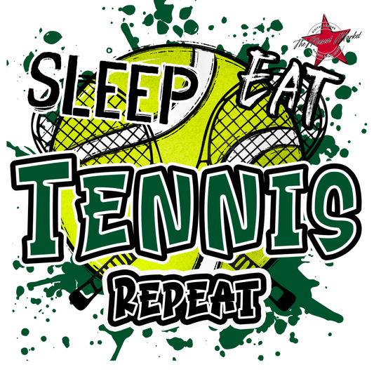 Eat Sleep Tennis Repeat-Green