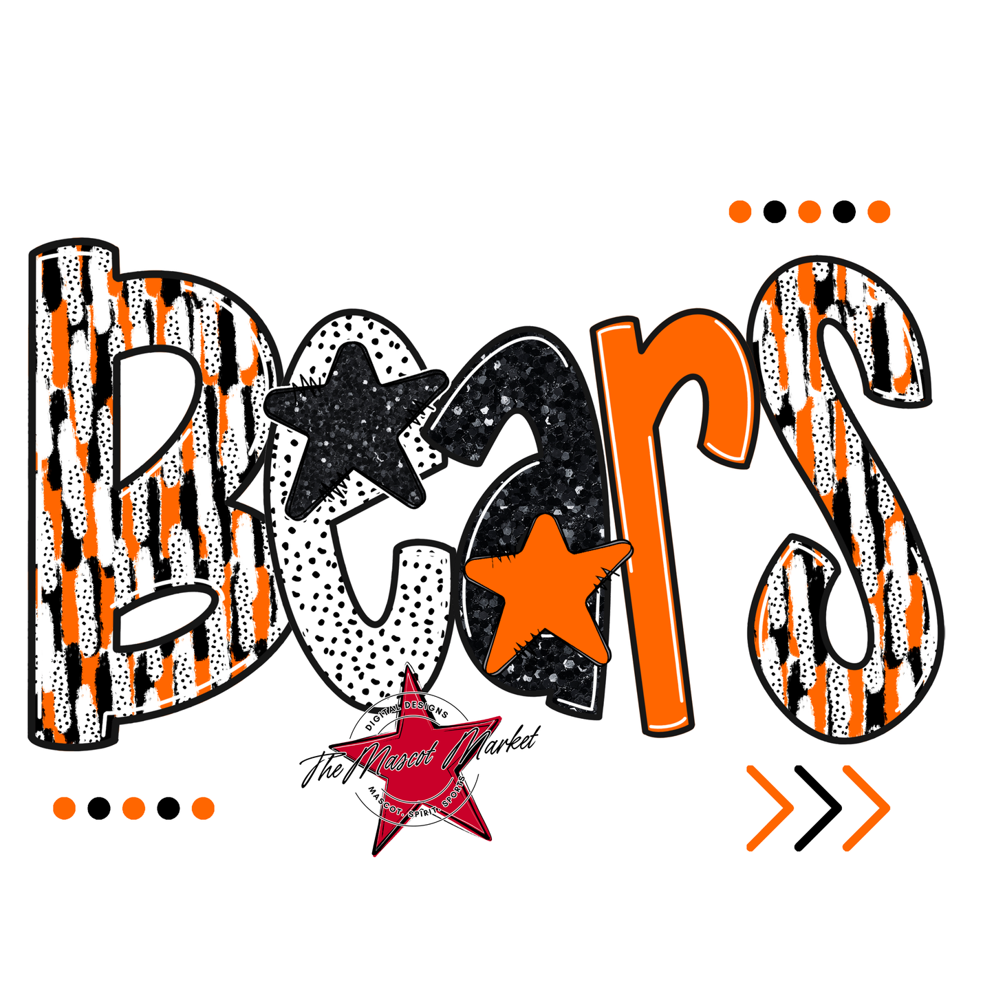 Bears Brushstroke Alpha Design-Orange