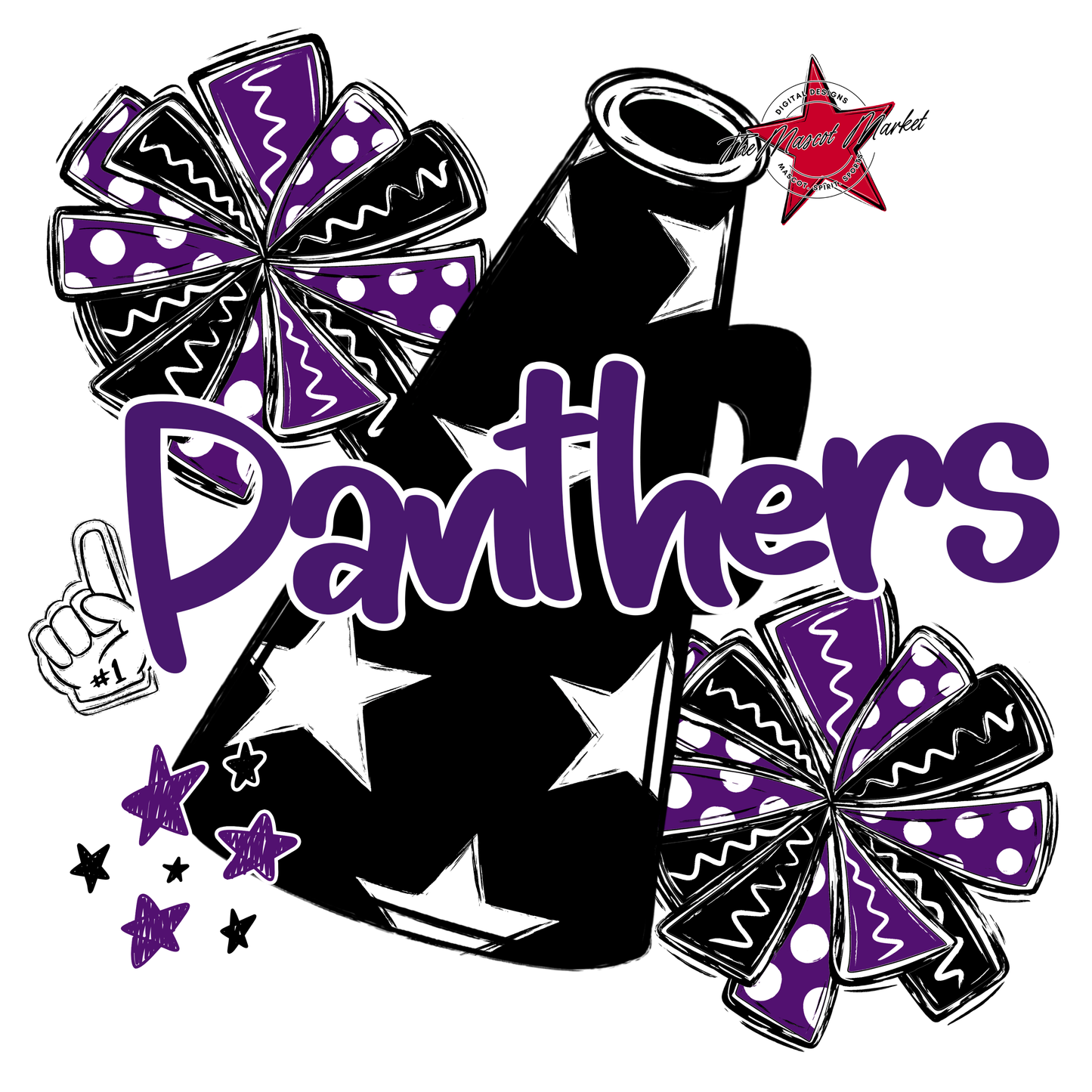 Panthers Alpha Megaphone Design-Purple