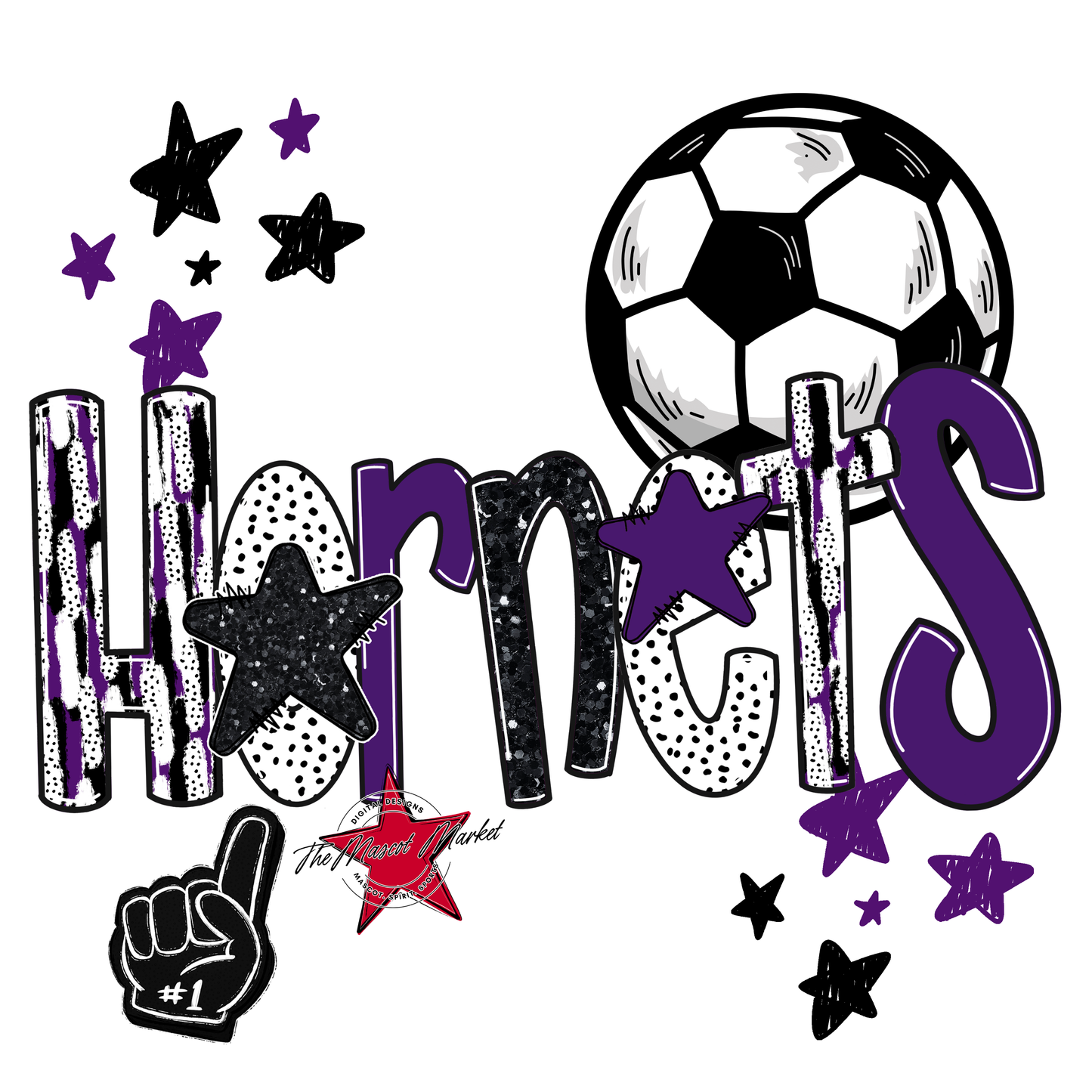 Hornets Soccer Scrape-Purple