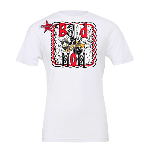 Band Mom Dot Design-Bright Red