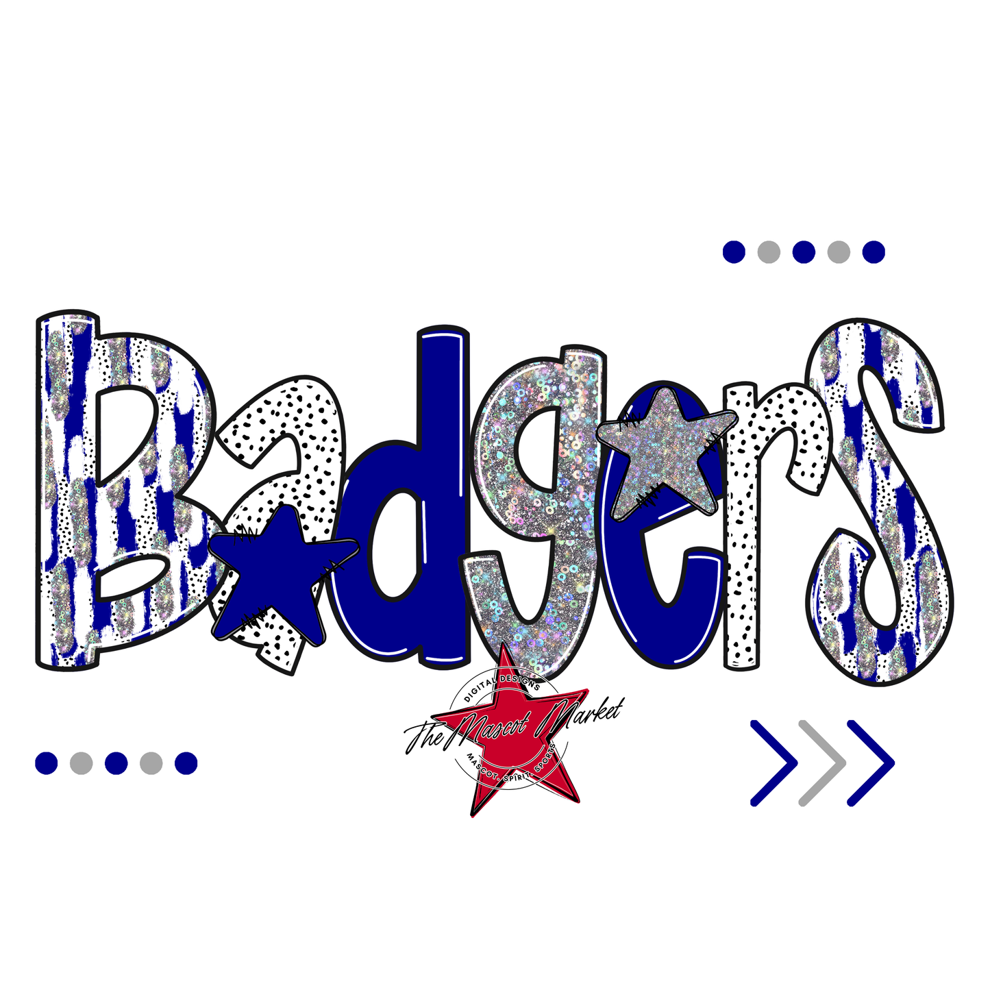 Badgers Brushstroke Alpha-Blue-Holigraphic