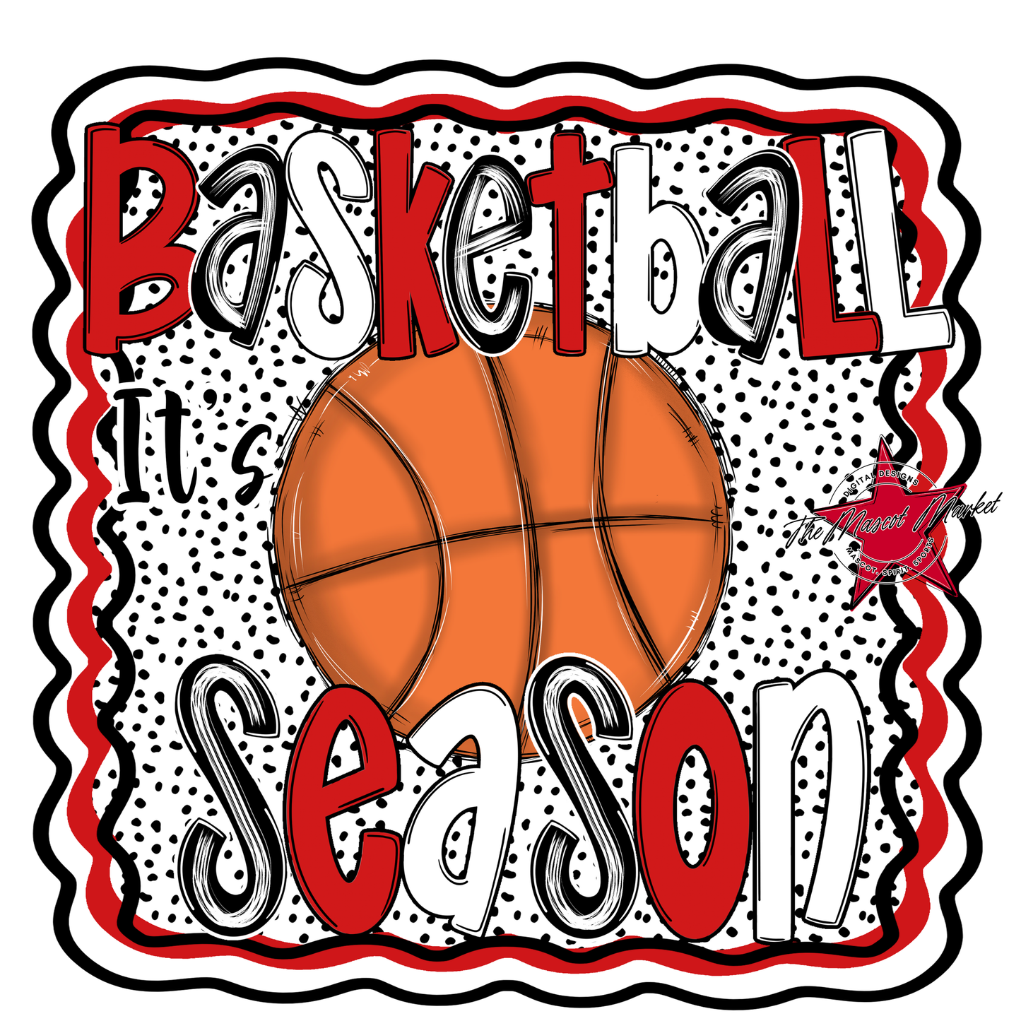 It's Basketball Season Design-Red
