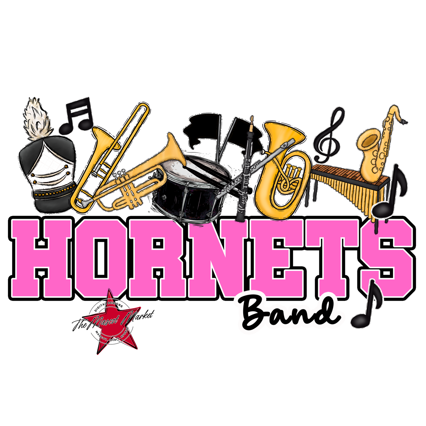 Hornets Varsity Band-Baby Pink