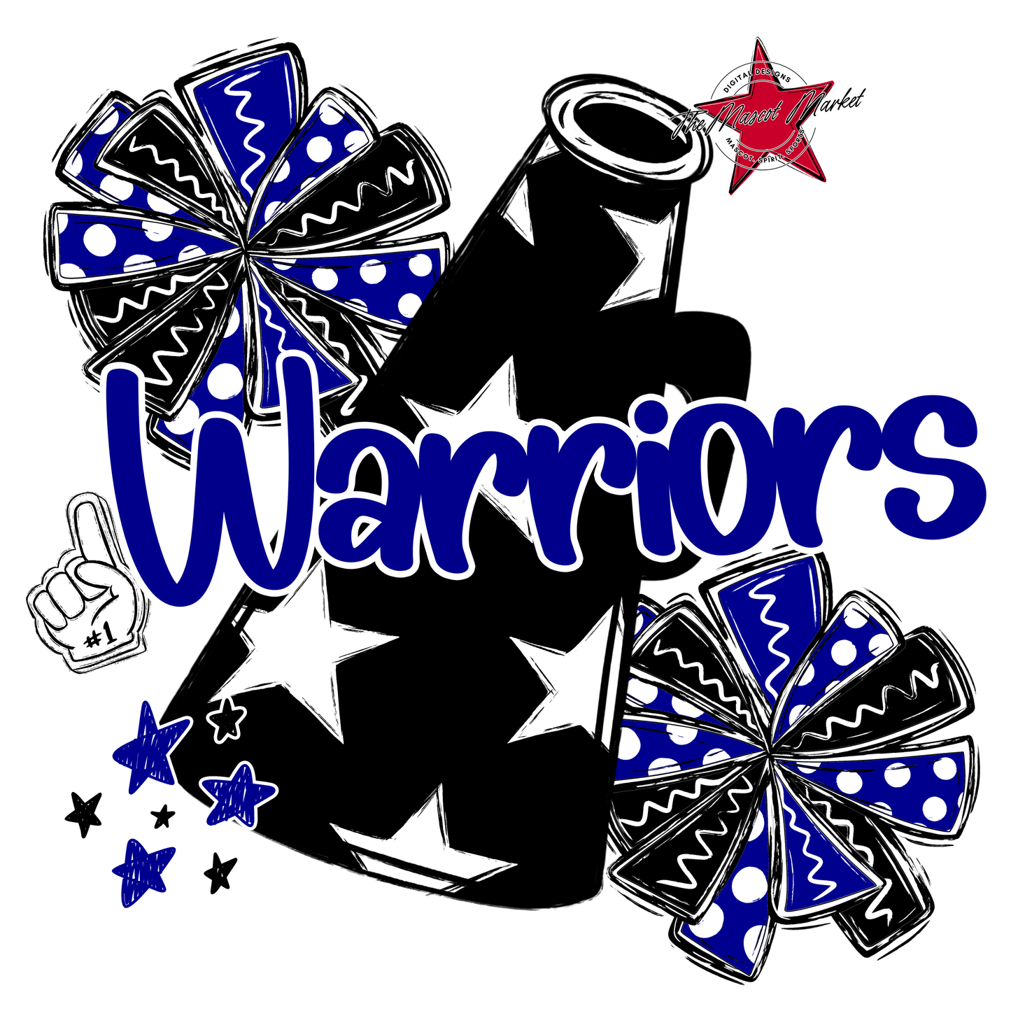 Warriors Alpha Megaphone Design-Blue