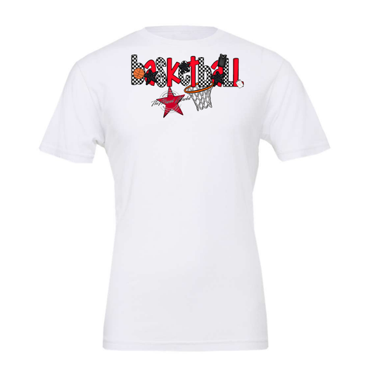 Basketball Checker Alpha-Bright Red