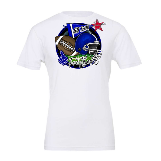 Football Circle Design-Royal Blue