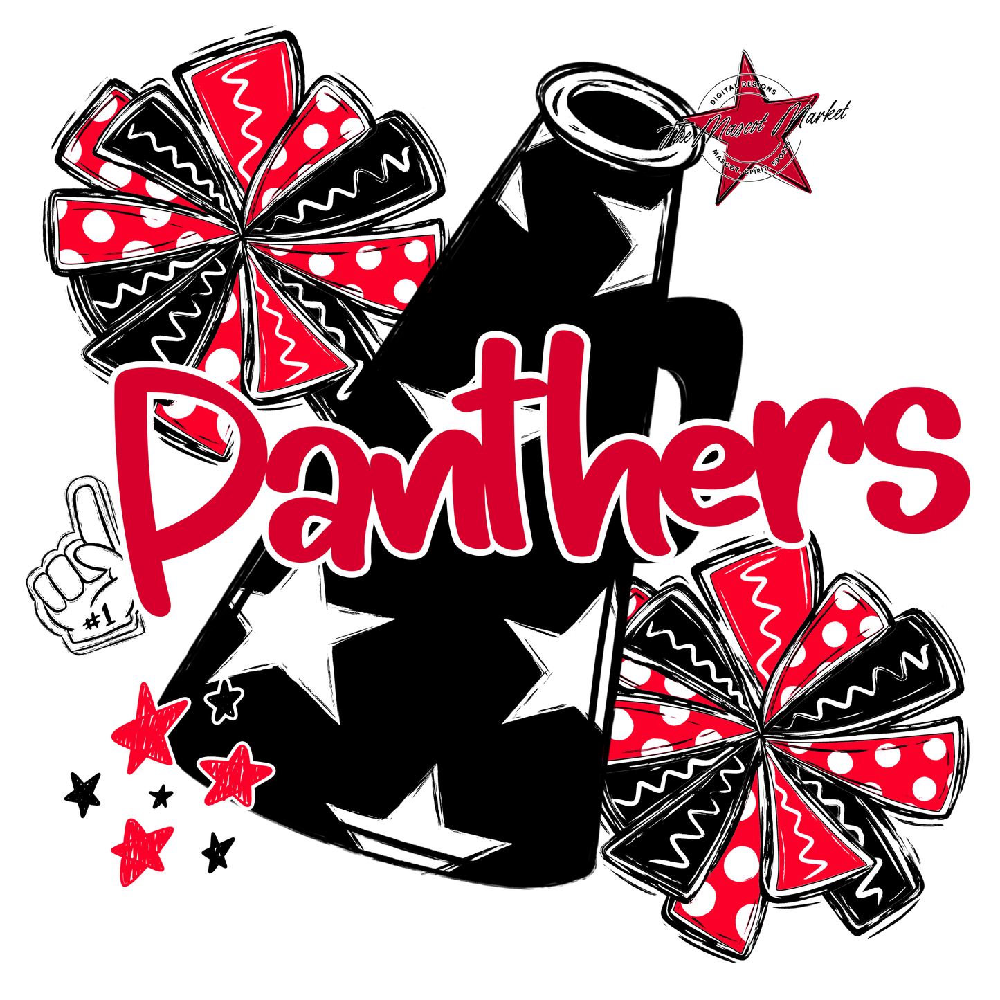 Panthers Alpha Megaphone Design-Red