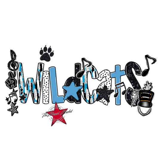 Wildcats Band Scrape-Carolina Blue