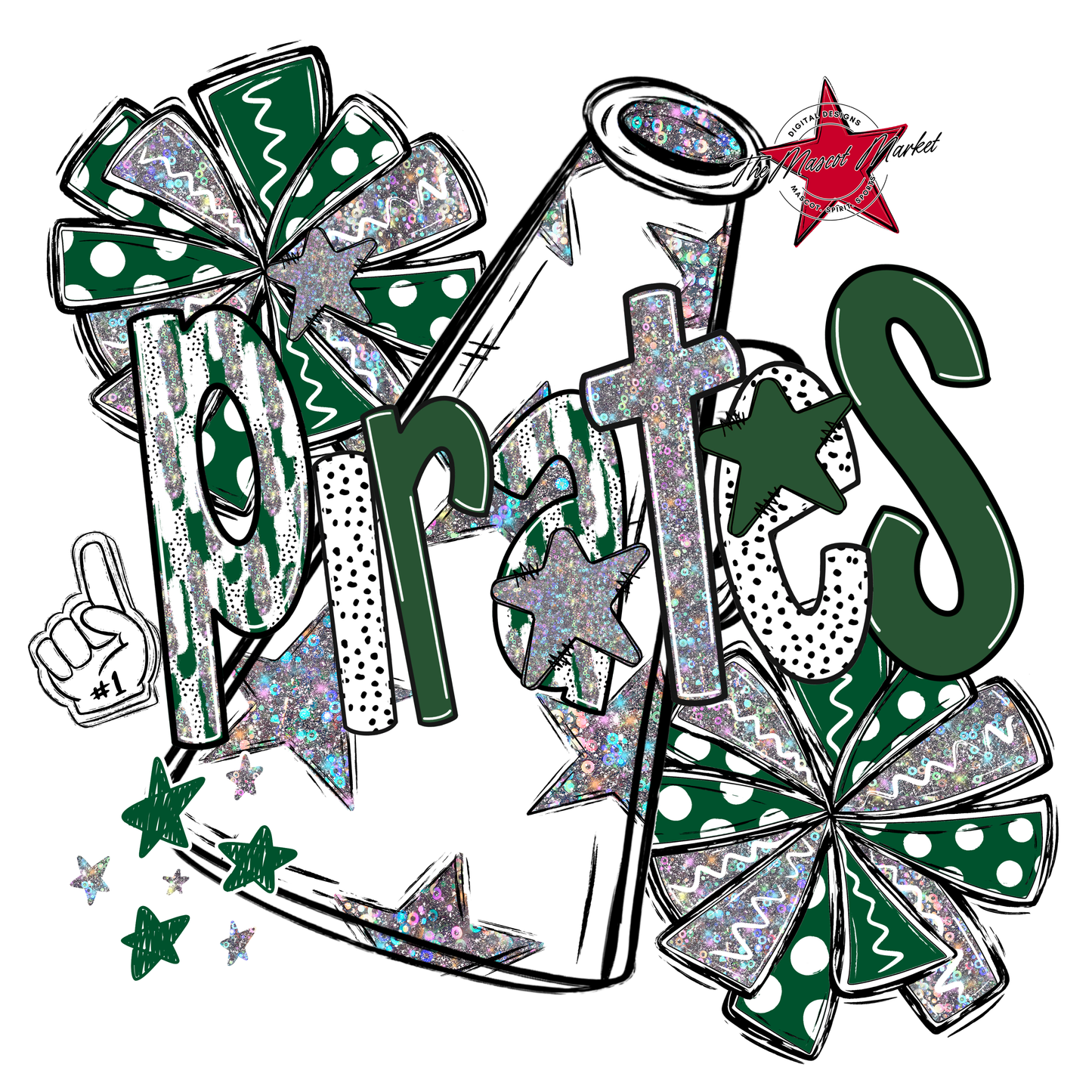 Pirates Cheer Megaphone Scrape-Green