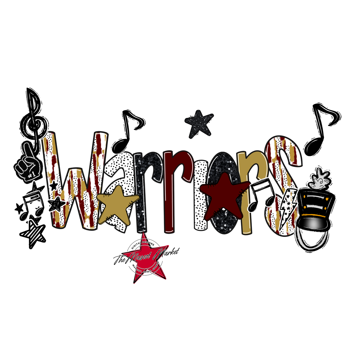 Warriors Band Scrape-Maroon-Gold