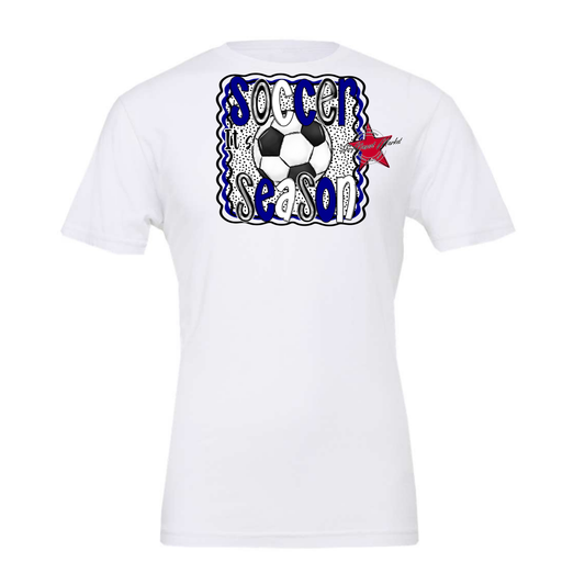 It's Soccer Season Dot Design-Blue