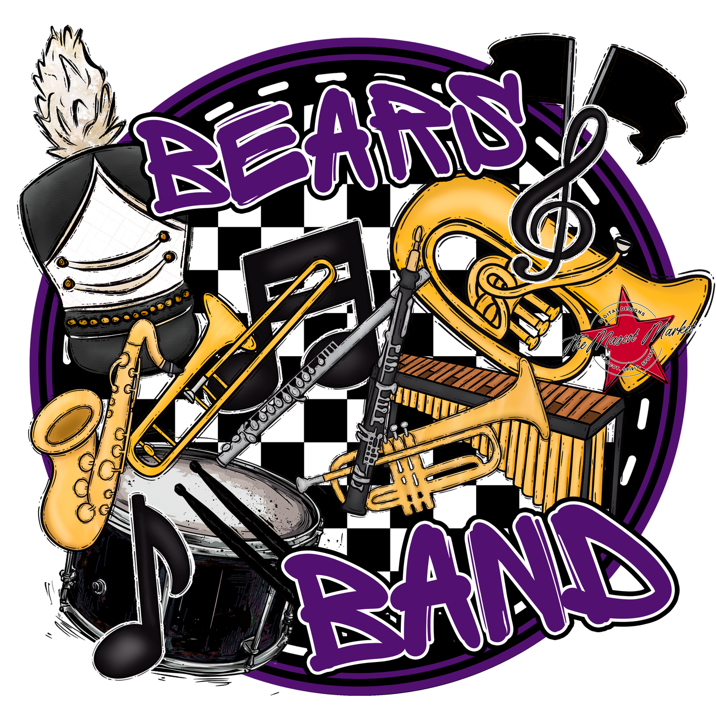 Bears Circle Band Design-Purple