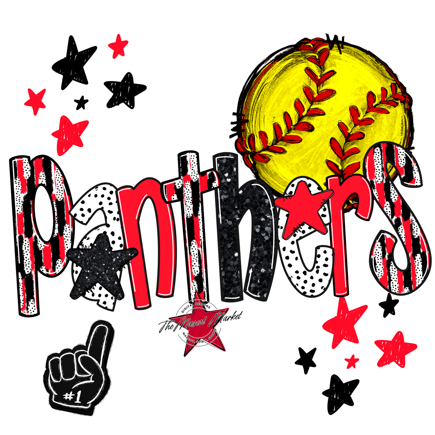 Panthers Softball Scrape-Red