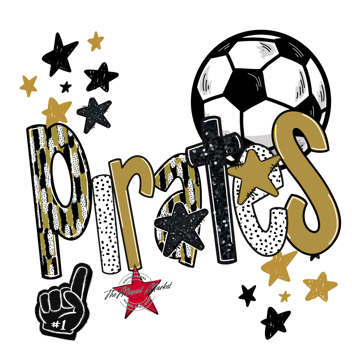 Pirates Soccer Scrape-Gold