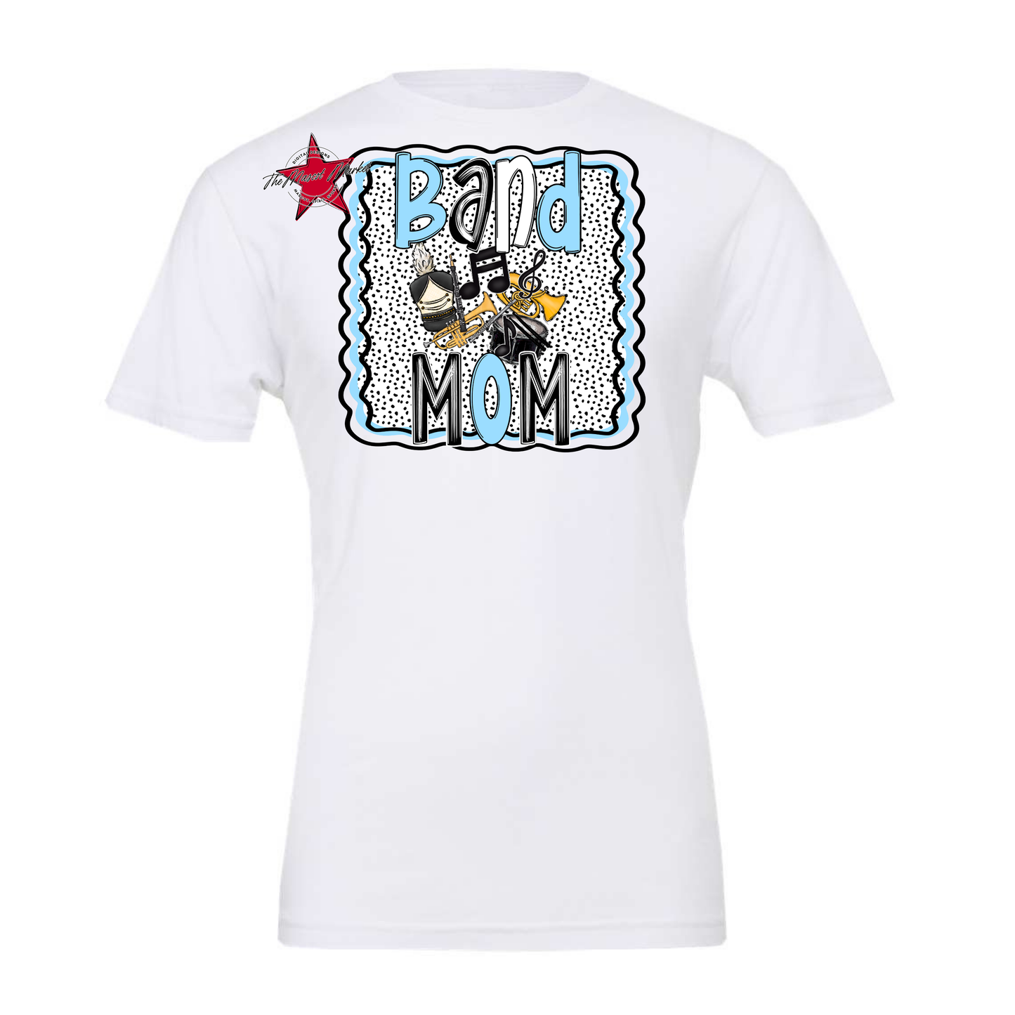 Band Mom Dot Design-Columbia Blue