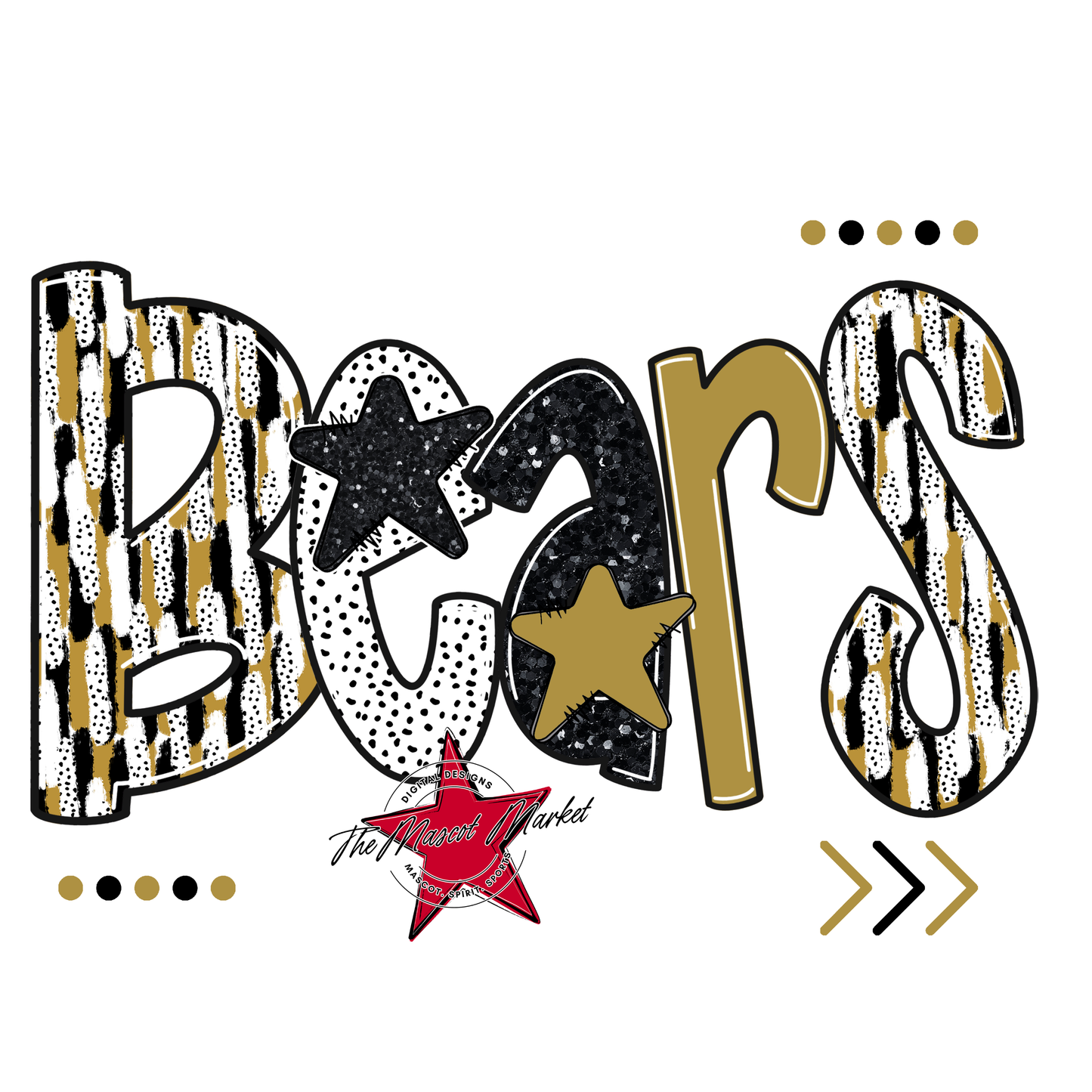 Bears Brushstroke Alpha Design-Gold