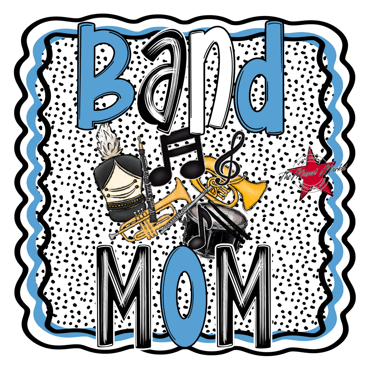Band Mom Dot Design-Carolina Blue