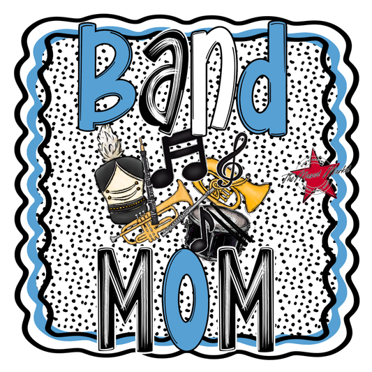 Band Mom Dot Design-Carolina Blue