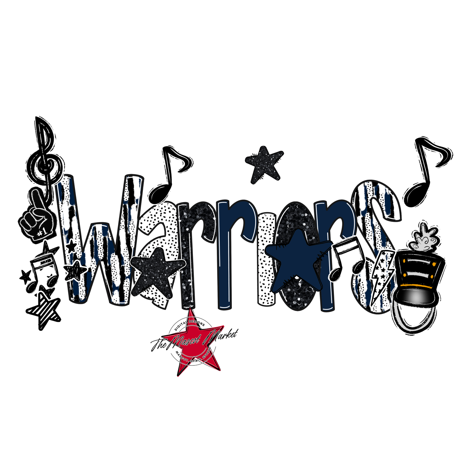 Warriors Band Scrape-Navy