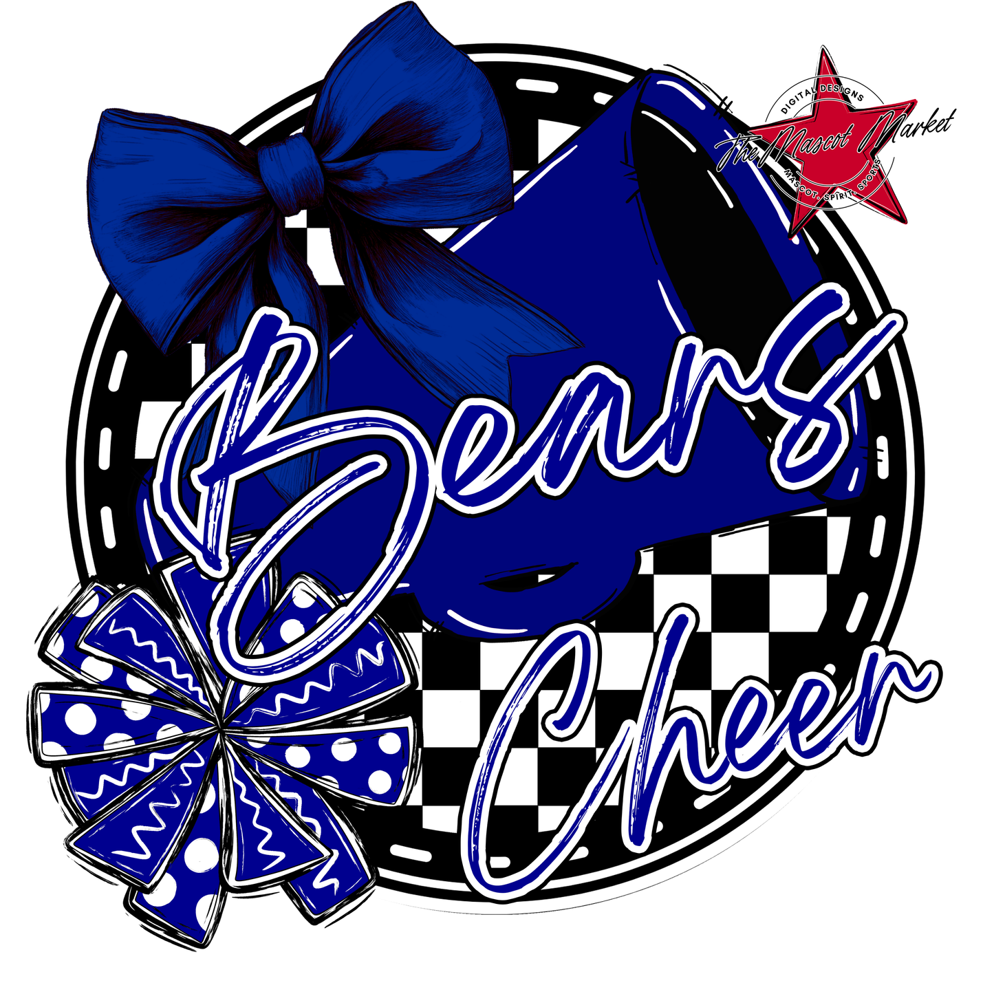 Bears Circle Cheer Design-Blue