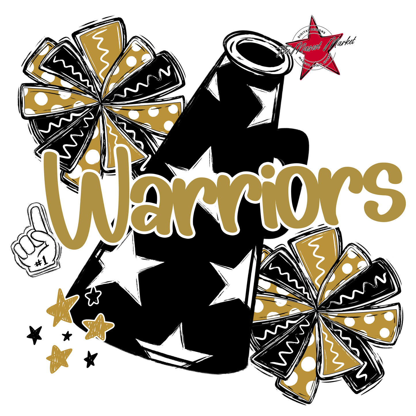 Warriors Alpha Megaphone Design-Gold