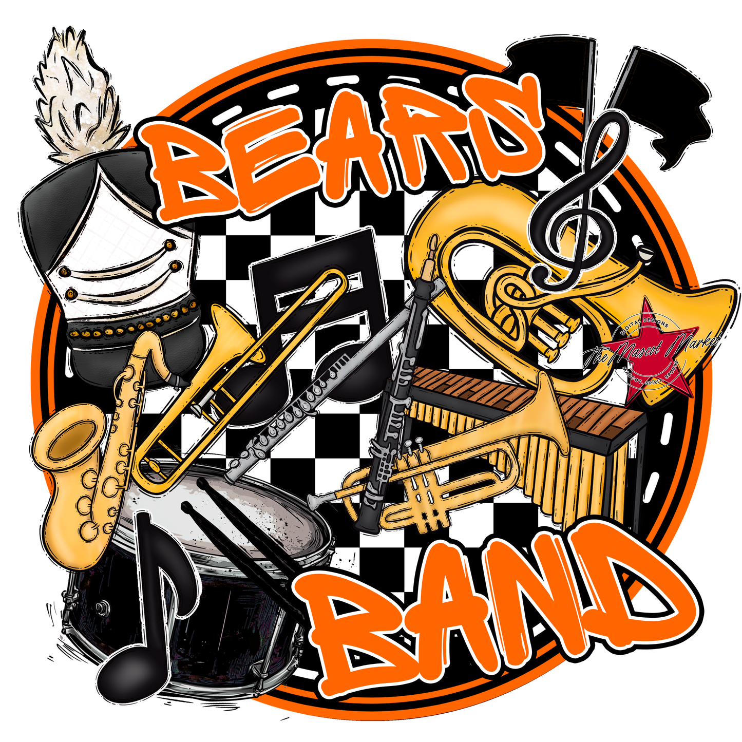Bears Circle Band Design-Orange