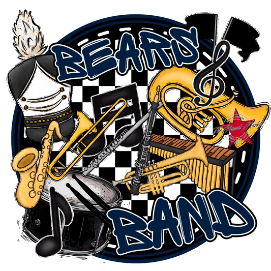 Bears Circle Band Design-Navy