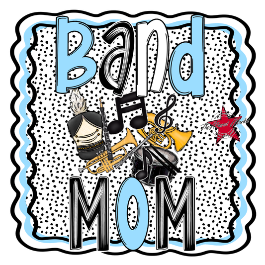 Band Mom Dot Design-Columbia Blue