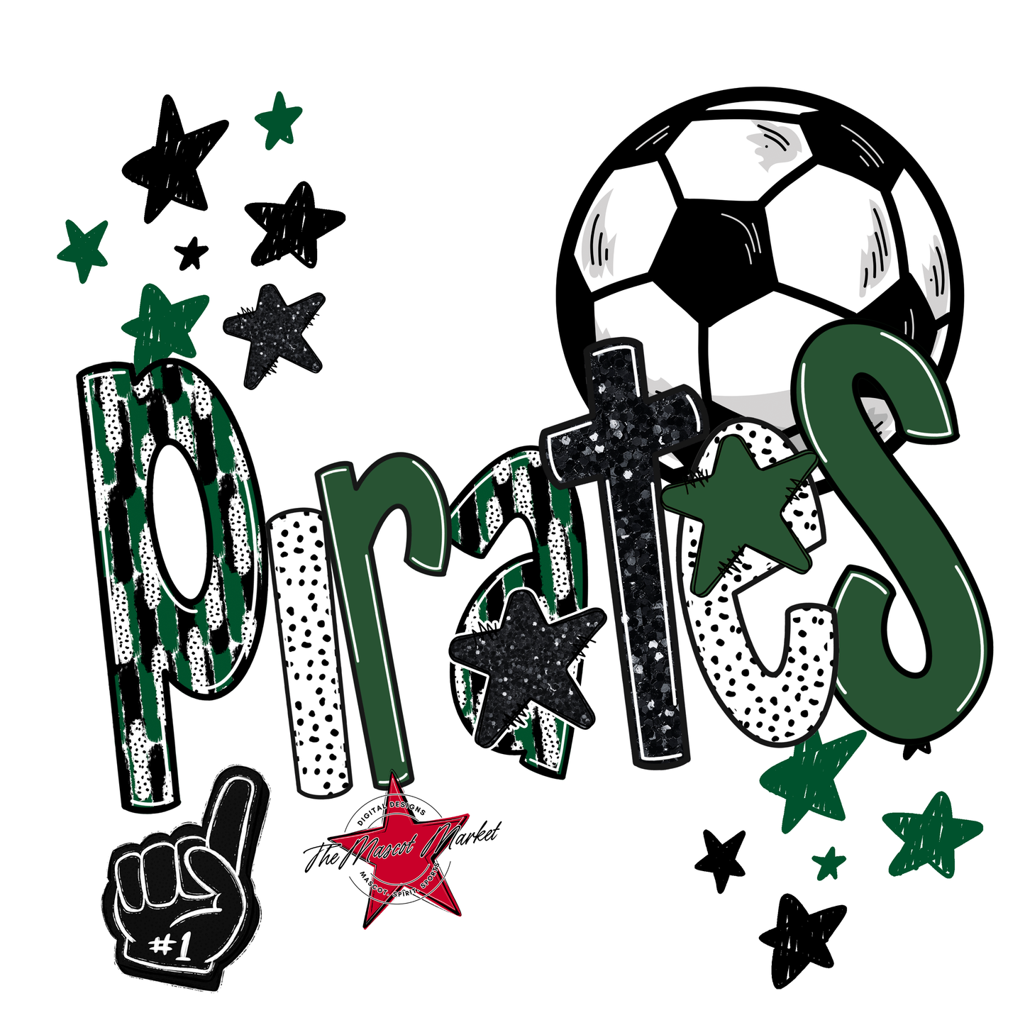 Pirates Soccer Scrape-Green