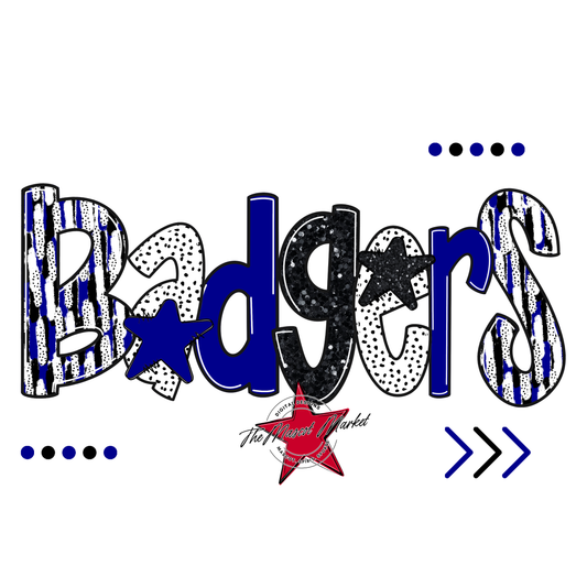 Badgers Brushstroke Alpha-Blue-black
