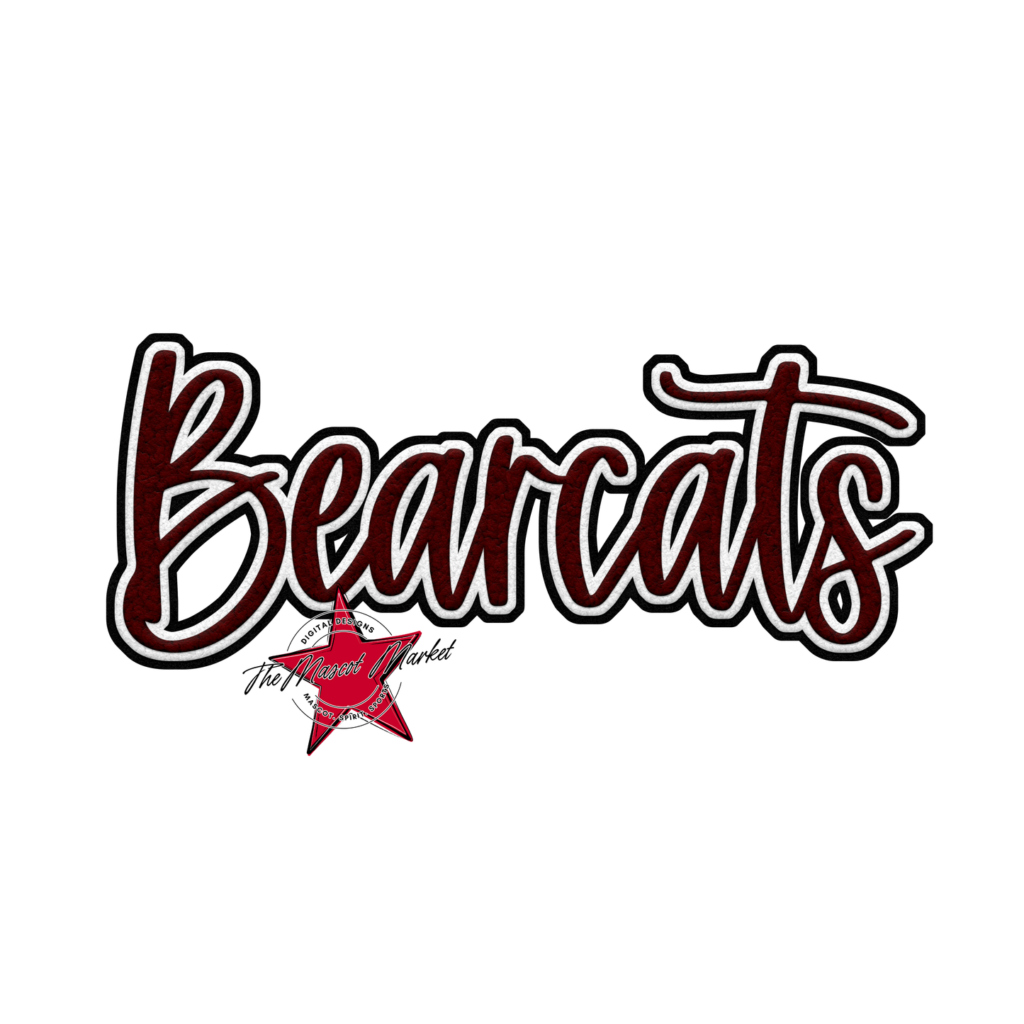 Bearcats Faux Chenille Patch Design-Maroon