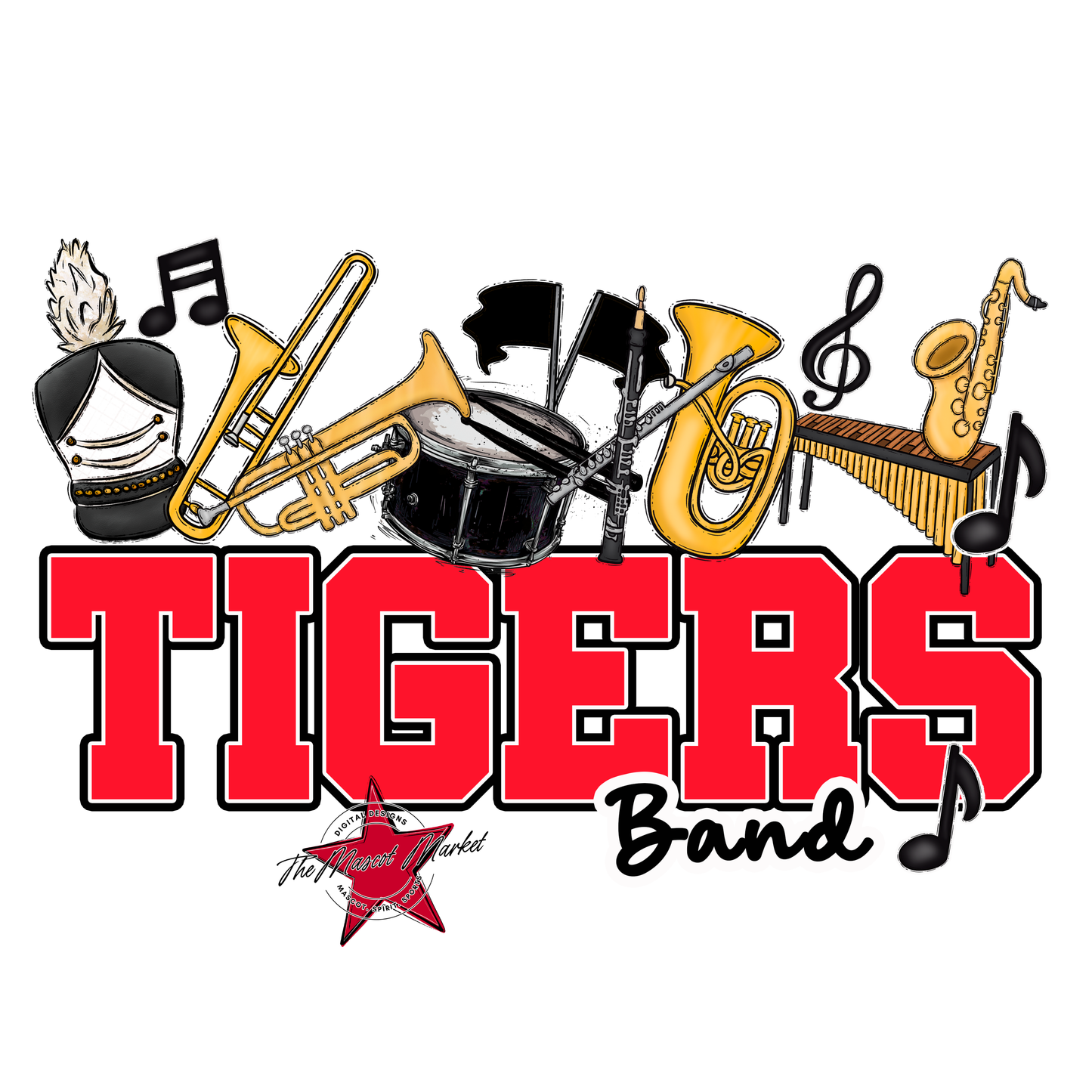 Tigers Varsity Band-Bright Red