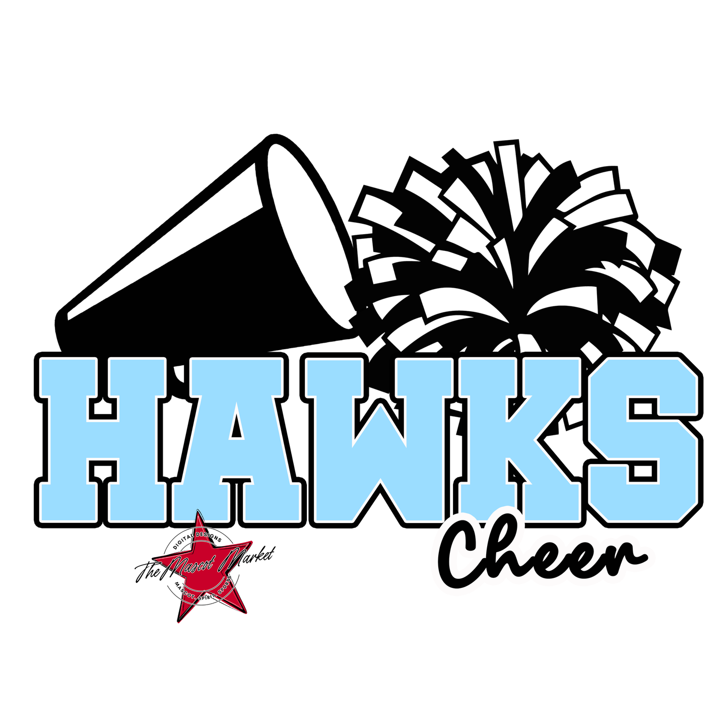 Hawks Varsity Cheer-Columbia Blue