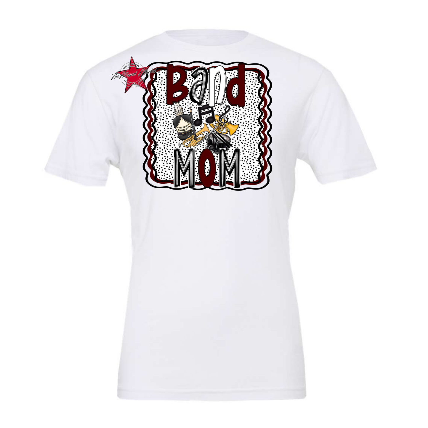 Band Mom Dot Design-Maroon