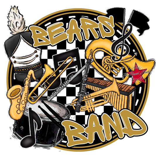 Bears Circle Band Design-Gold