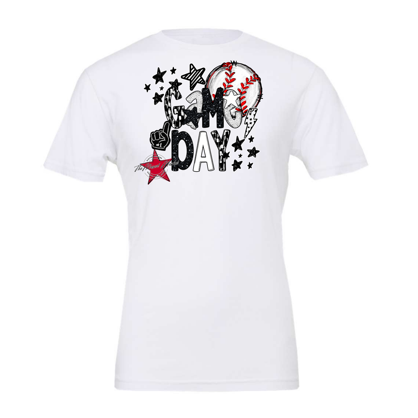 Baseball Game Day Scrape-Black & White