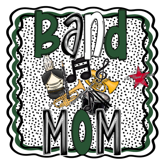 Band Mom Dot Design-Green