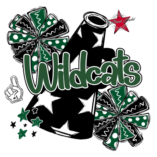 Wildcats Alpha Megaphone Design-Green