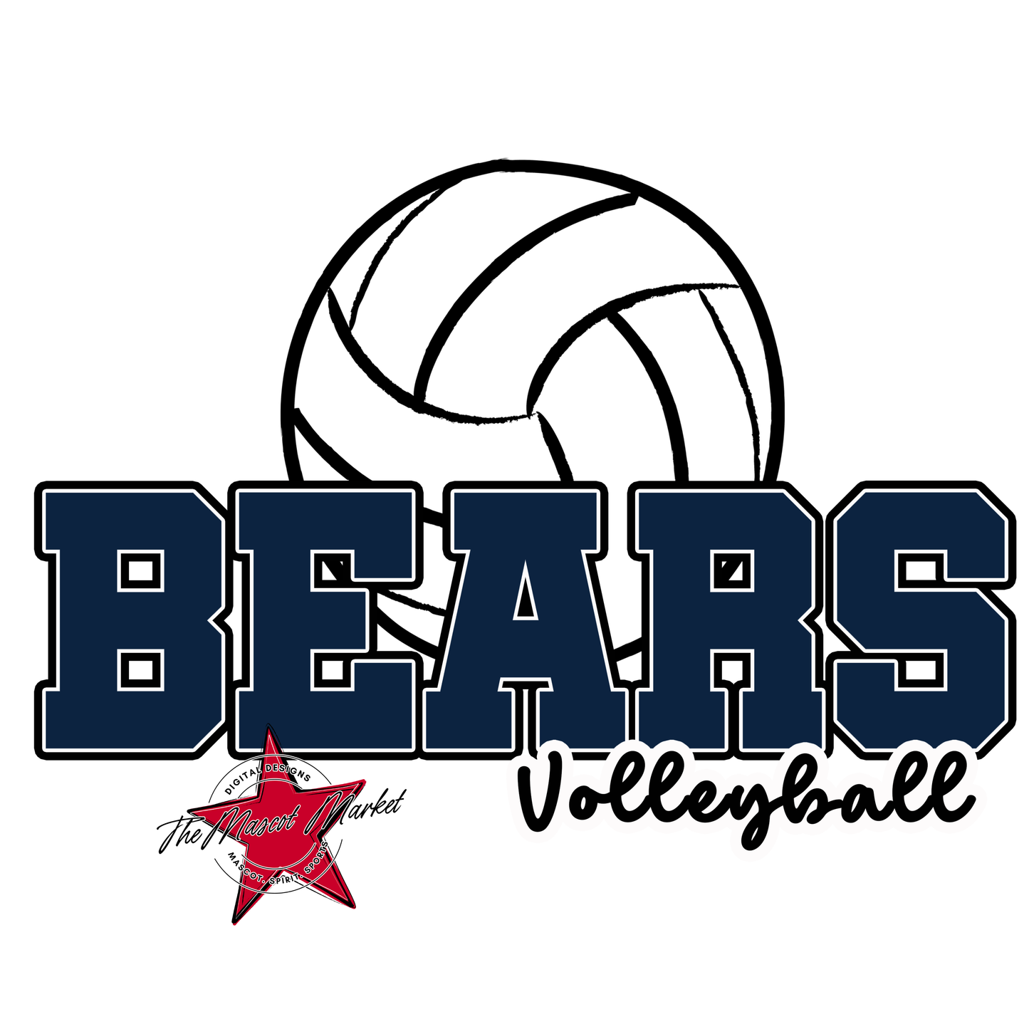 Bears Varsity Volleyball Design-Navy