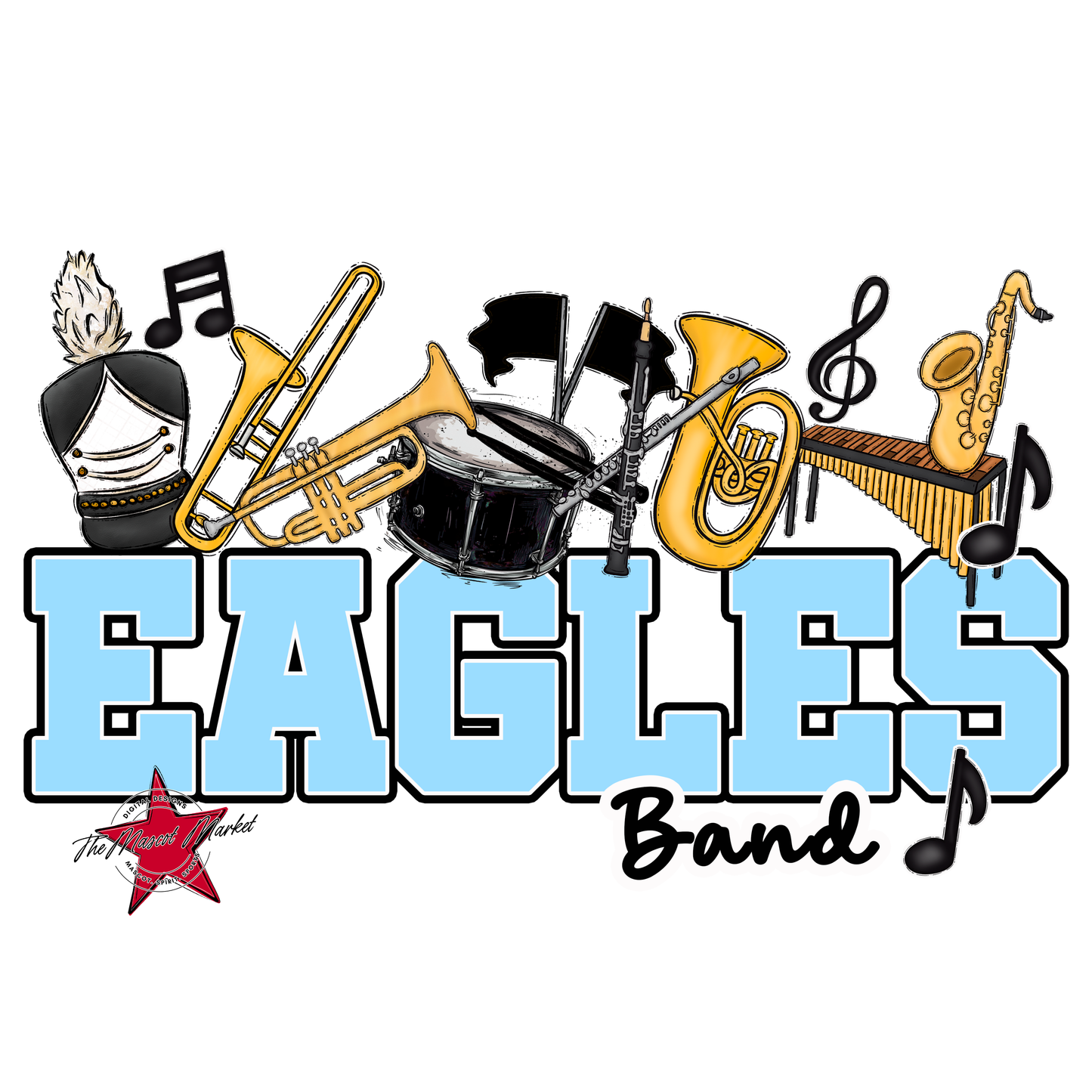 Eagles Varsity Band Design-Columbia Blue