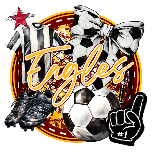 Eagles Circle Soccer Design-Maroon-Yellow